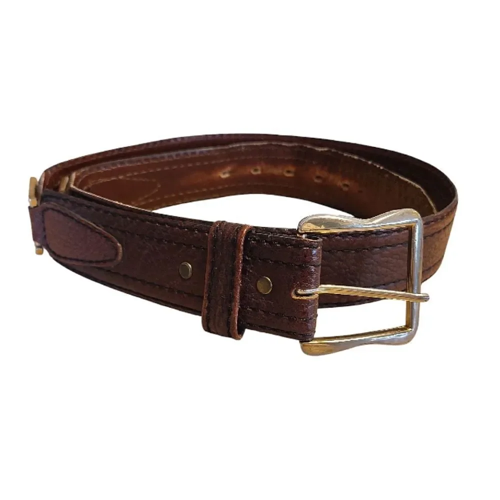 VTG Brown Hand Finished Tooled Steerhide Leather Western Belt‎ Men's 42